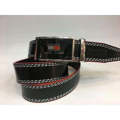Кожаный ремень Tommy Hilfiger автомат ширина 3 см черный 1345