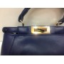 Кожаная сумка Fendi Peekaboo Blue 0283s