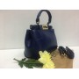 Кожаная сумка Fendi Peekaboo Blue 0283s