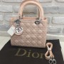 Женская модная сумочка Lady Dior лаковая пудра 368