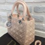 Женская модная сумочка Lady Dior лаковая пудра 368