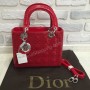 Оригинальная женская сумка Lady Dior красная лаковая 368