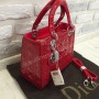 Оригинальная женская сумка Lady Dior красная лаковая 368