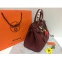 Кожаная сумка Hermes Birkin Lux 30 см цвет марсал 1359