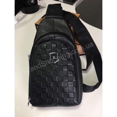 Хит 2019!Мужская бананка Louis Vuitton из натуральной кожи арт 20408