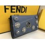 Новинка! Женская кожаная сумка Fendi Lux в полном комплекте в нежно голубом цвете 17685