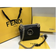 Новинка!!Женская сумочка Fendi Lux из натуральной кожи черная 1771