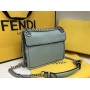 Новинка!Оригинальная сумочка Fendi Lux mini в нежно голубом цвете