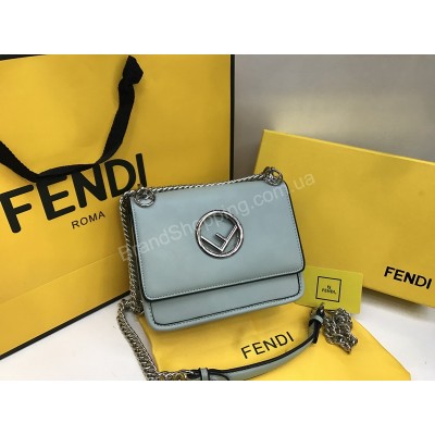 Новинка!Оригинальная сумочка Fendi Lux mini в нежно голубом цвете