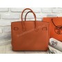 Шикарная сумочка Hermes Birkin lux в оранжевом цвете 35 см 1676