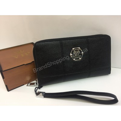 Вместительный мужской кошелек Philipp Plein в черном цвете 20133