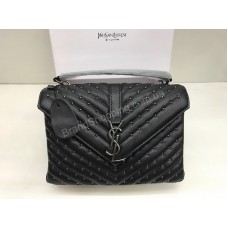 Кожаная женская сумочка YSL Lux black 1261