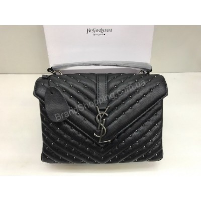 Кожаная женская сумочка YSL Lux black 1261