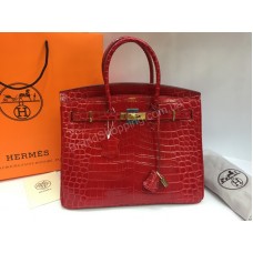 Сумка  Hermes Birkin Lux в натуральной коже с эмитацией  крокодила 1681