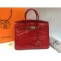 Сумка  Hermes Birkin Lux в натуральной коже с эмитацией  крокодила 1681