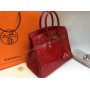 Сумка  Hermes Birkin Lux в натуральной коже с эмитацией  крокодила 1681