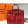 Сумка  Hermes Birkin Lux в натуральной коже с эмитацией  крокодила 1681