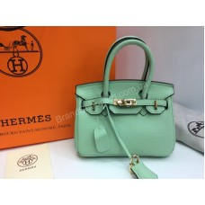 Шикарная сумочка Hermes Birkin 20 см в мятном цвете из натуральной кожи 1695