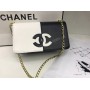 Стильная женская сумка Chanel Lux черно-белая 1459