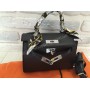 Оригинальная женская кожаная сумка Hermes Kelly mini чёрная 0088C