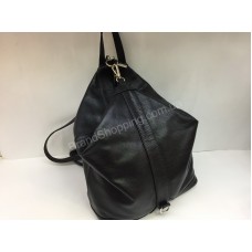 Итальянский рюкзак-сумка из натуральной телячьей кожи  Genium Leather 0244s black