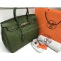 Брендовая сумочка Hermes Birkin 35см и 30 см в люкс качестве цвет зеленый 17841