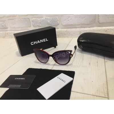 NEW 2018!!Очки солнцезащитные CHANEL комбинированные черный с красным в полном комплекте 1761