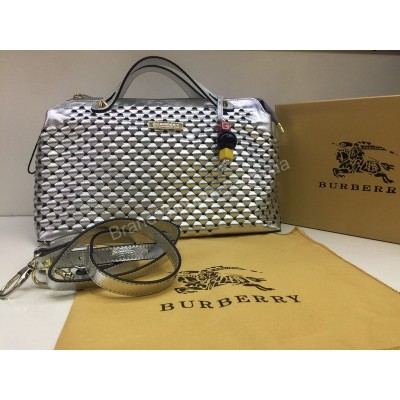 NEW 2018 Женская сумочка Burberry из натуральной кожи в Lux качестве цвет серебро арт 2089
