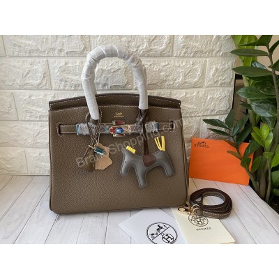 Hermes Birkin 30см женская сумка в цвете мокко арт 21429