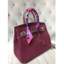 Сумочка Hermes Birkin 30 см из натуральной телячьей кожи в малиновом цвете реплика арт 20353