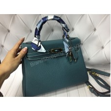 Сумочка Hermes Kelly 28 см из натуральной телячьей кожи в изумрудном цвете реплика класса ААА арт 20354