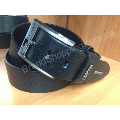 Кожаный ремень Lacoste 0695 ширина 4,5см черный мужской/женский