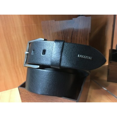 Кожаный ремень Lacoste ширина 4,5 см черный 0600