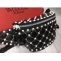 Бананка Valentino Lux из натуральной кожи в черном цвете в коробке  арт 20379