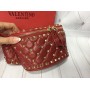 Бананка Valentino Lux из натуральной кожи в красном цвете в коробке  арт 20380