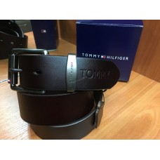 Кожаный ремень Tommy Hilfiger ширина 4 см темно коричневый 0619