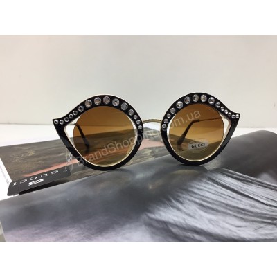 NEW 2018!!Очки солнцезащитные женские Gucci  комбинированные коричневые с бежевым 2024