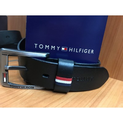 Кожаный ремень Tommy Hilfiger черный ширина 3,5 см 0640