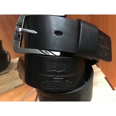 Кожаный ремень Levis черный ширина 4 см 0656