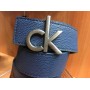 Кожаный ремень Calvin Klein ширина 4 см голубой 0661