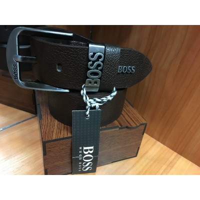 Кожаный ремень Hugo Boss коричневый ширина 4,5 см 0667