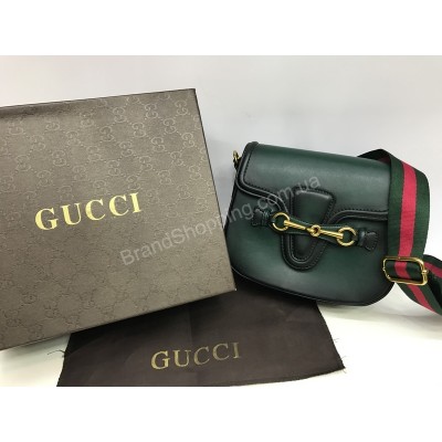 Кожаная женская сумка Gucci цвет зеленый 1536