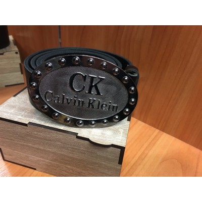 Кожаный ремень Calvin Klein черный ширина 4 см 0683