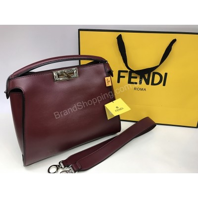 Кожаная брендовая сумка Fendi LUX из натуральной кожи 1556
