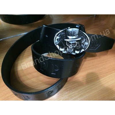 Кожаный ремень Philipp Plein 0732 черный мужской