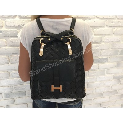 Стильный кожаный рюкзак Hermes чёрный