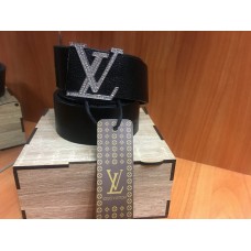 Кожаный ремень Louis Vuitton ширина 3,5 см черный 0696