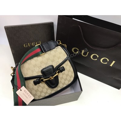 Шикарная сумочка Gucci big комбинированная цвет черный 1542