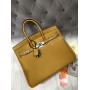 Женская сумка Hermes Birkin 35 см в желтом цвете арт 20415