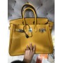 Женская сумка Hermes Birkin 35 см в желтом цвете арт 20415